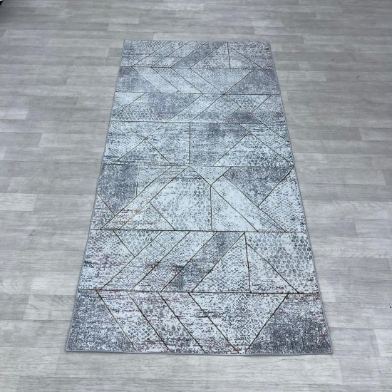 Turkish carpet Elsa 17 light gray size 100*200