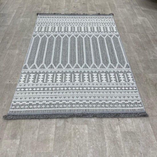 Turkish burlap carpet with casso NA44A gray color