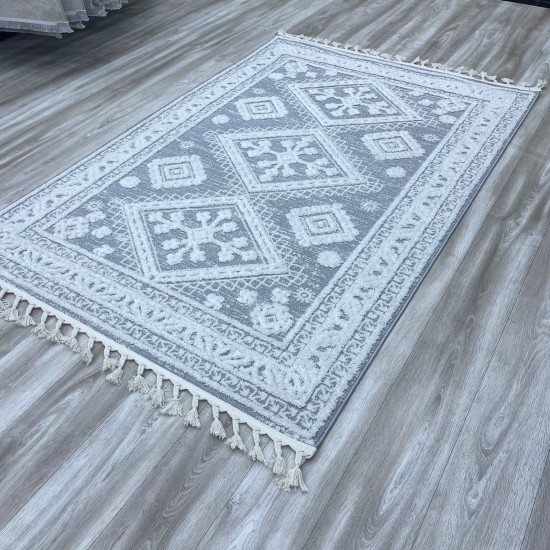 سجاد ايفا A0366B كريم رصاصي صنع بلغاري 250*350