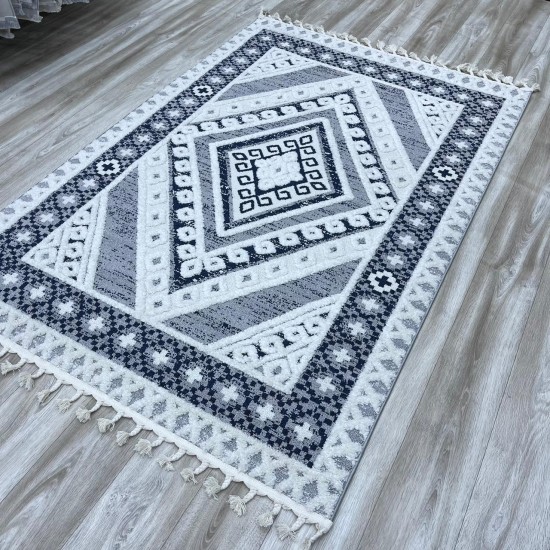 Eva Carpet B0288A Navy Gray Made in Bulgaria 80*150