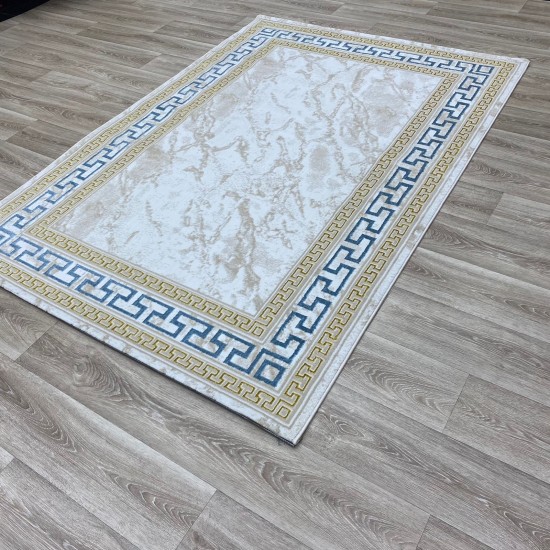 Ghada Carpets E628C Beige Blue Size 100*300