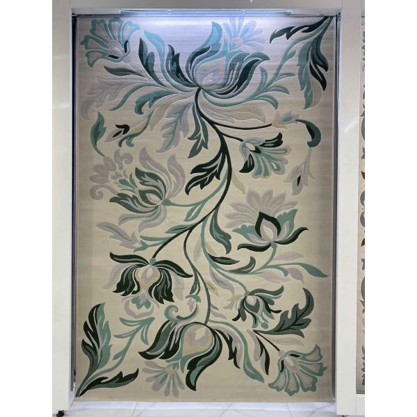 سجاد الهبة تصميم كوري لوتس تركي HU13A كريم اخضر مقاس 300*400
