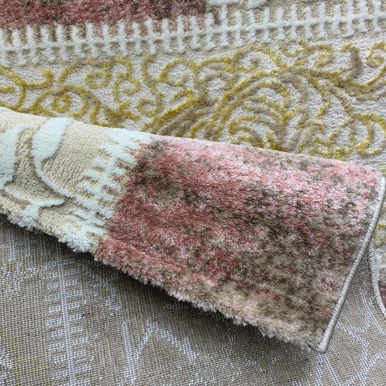 Bvlgarian Rugs MANGO 626 Beige and Pink