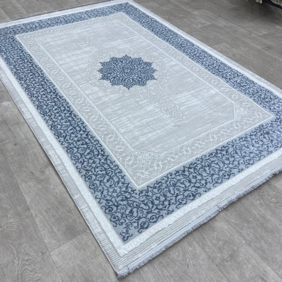 Turkish carpet Turkish Beton 26569A cream blue size 300*400