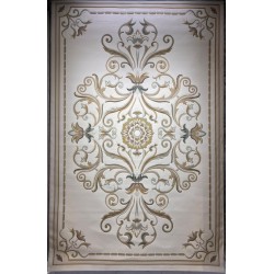 سجاد تركي ارجوان G0783B ابيض ذهبي مقاس 150*220