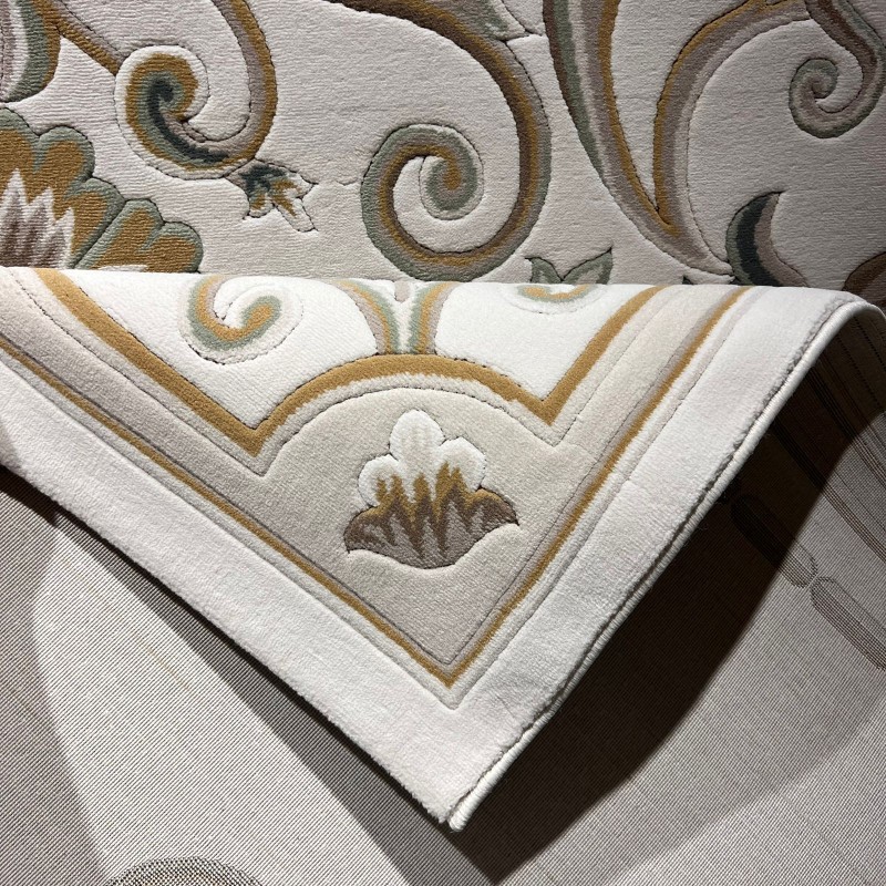 سجاد تركي ارجوان G0783B ابيض ذهبي مقاس 300*400