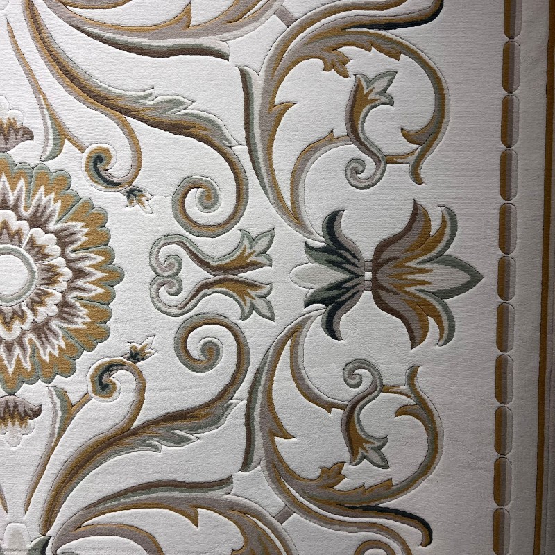 سجاد تركي ارجوان G0783B ابيض ذهبي مقاس 300*400