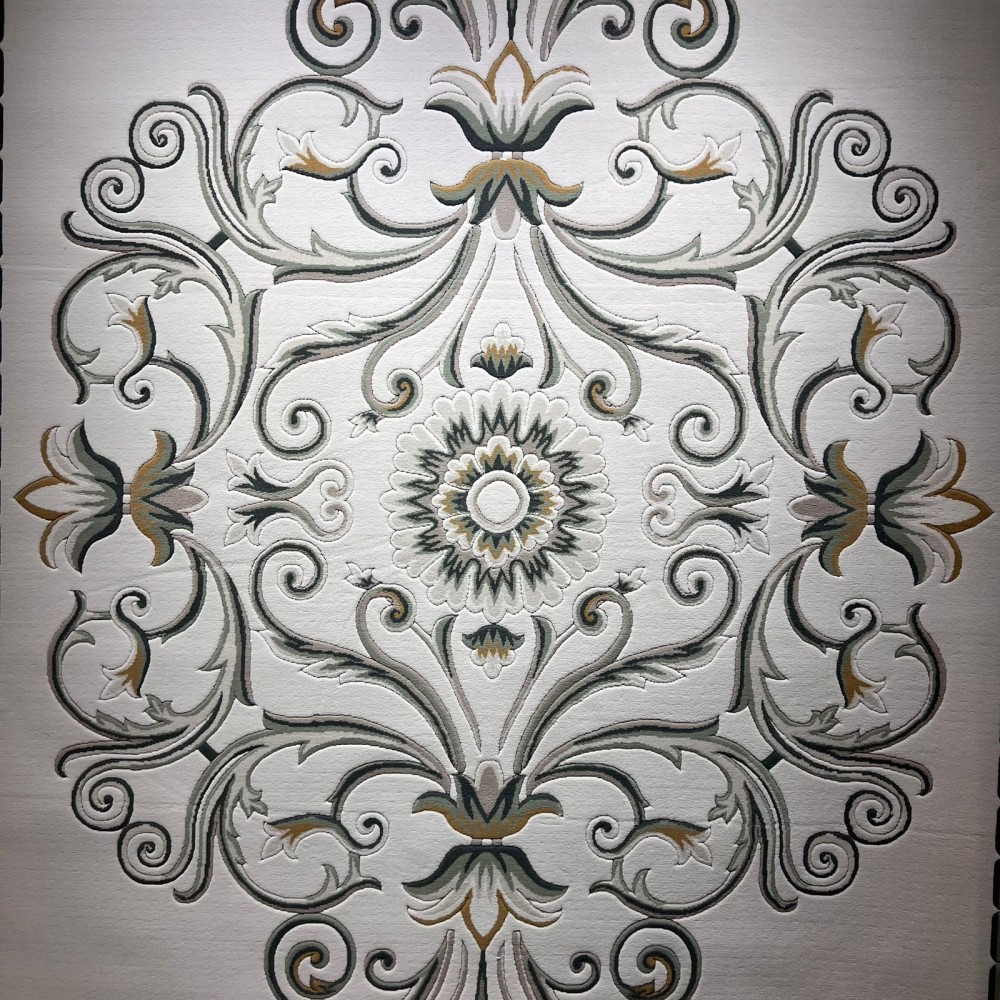 سجاد تركي ارجوان G0783B ابيض اخضر مقاس 80*150