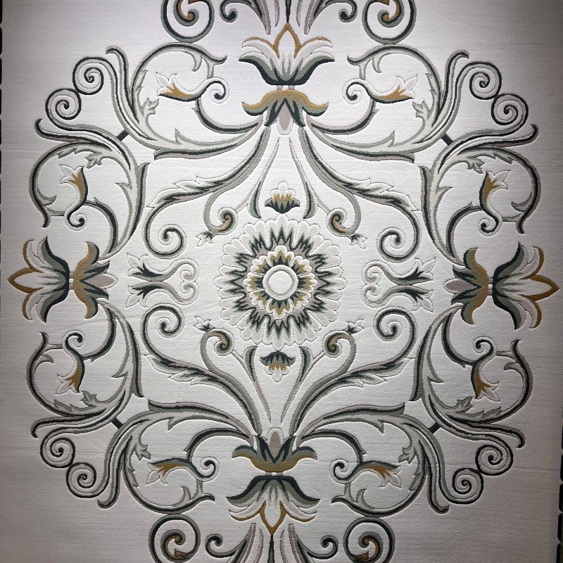 سجاد تركي ارجوان G0783B ابيض اخضر مقاس 80*150