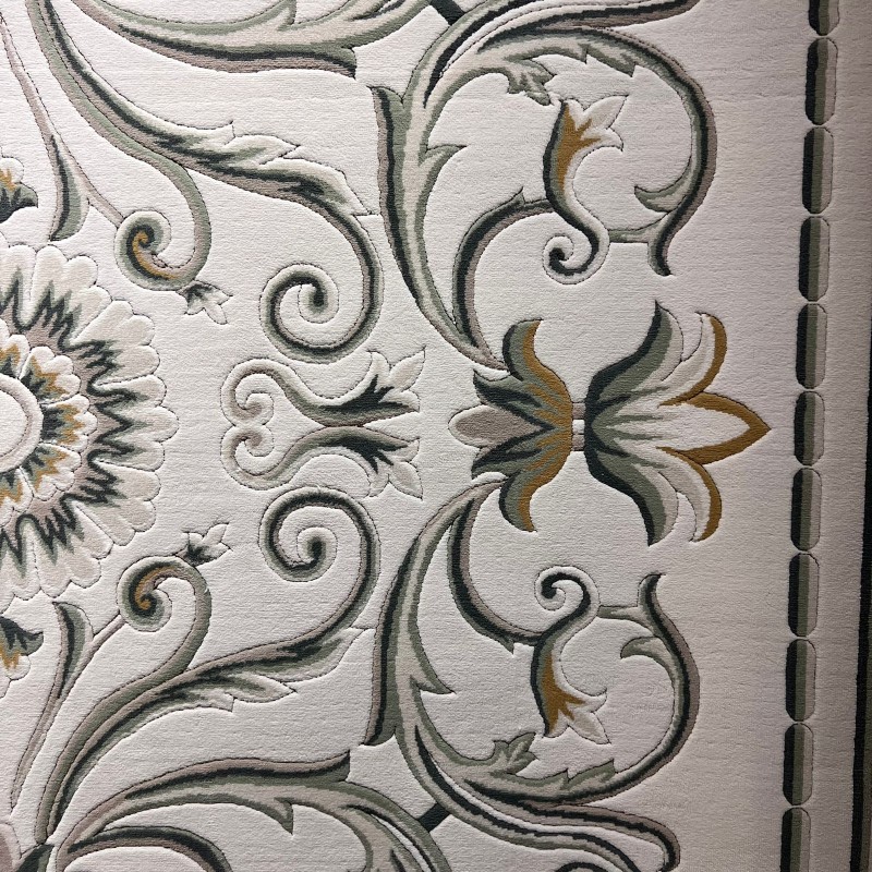 سجاد تركي ارجوان G0783B ابيض اخضر مقاس 80*150