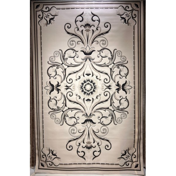 Turkish arjwan G0783B Rug white ANTHRACITE Size 80*150