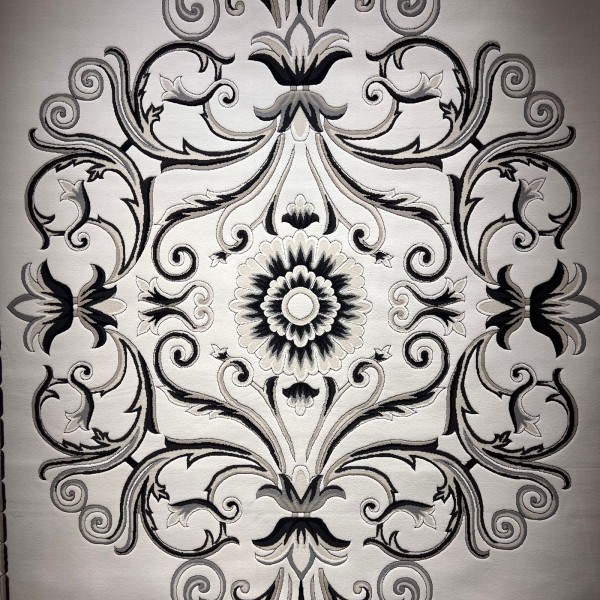 Turkish arjwan G0783B Rug white ANTHRACITE Size 80*150