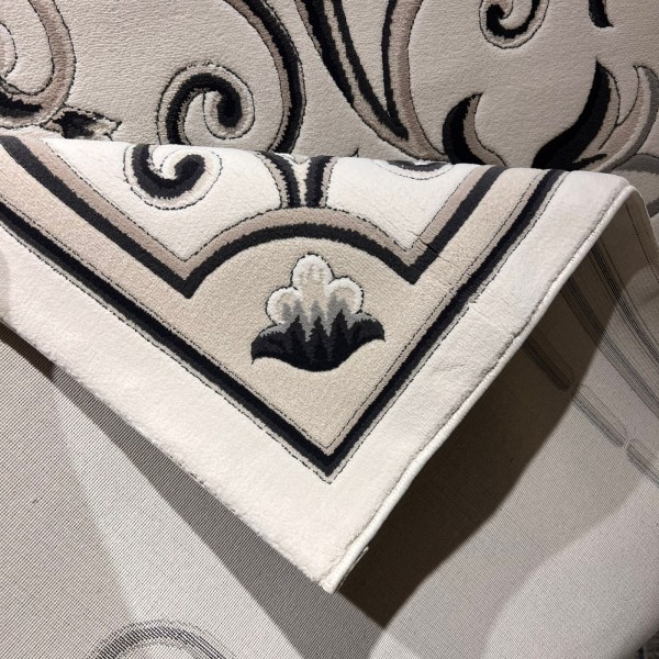 Turkish arjwan G0783B Rug white ANTHRACITE Size 80*150