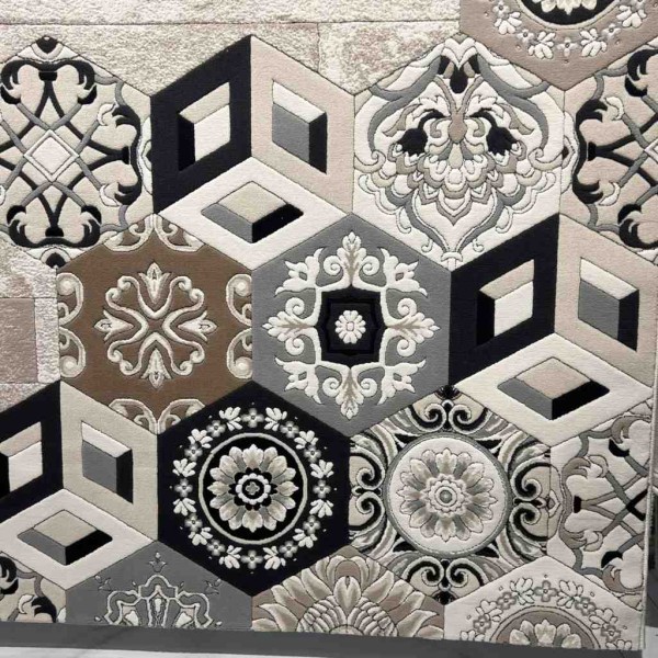Art Plus Turkish Embossed Rug AA057B black Size 150*220