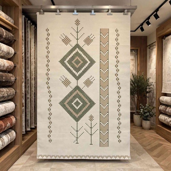 سجاد الهبه نقش نجدي تركي اصالة G0912A اخضر مقاس 100*300