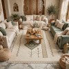 سجاد الهبه نقش نجدي تركي اصالة G0912A اخضر مقاس 100*300