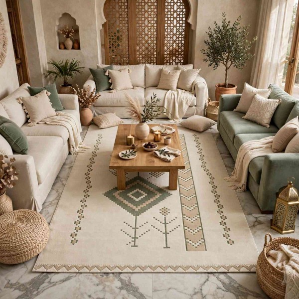 سجاد الهبه نقش نجدي تركي اصالة G0912A اخضر مقاس 100*300