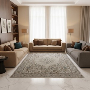 سجاد بوهيمي تركي اثينا 40210A بيج مقاس 200*200