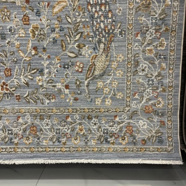 Turkish Bohemian Rug Athena 40210A blue Size 100*300