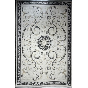 Turkish rugs baron 41162A cream black size 250*350