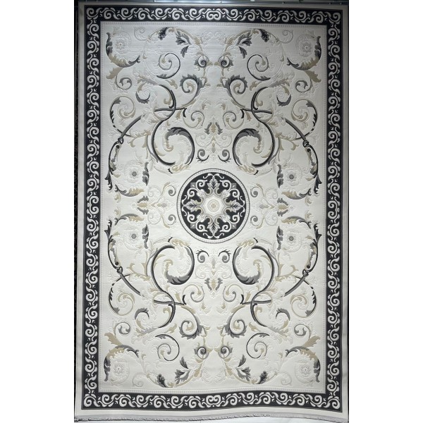Turkish rugs baron 41162A cream black size 100*300