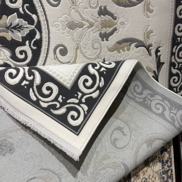Turkish rugs baron 41162A cream black size 100*300