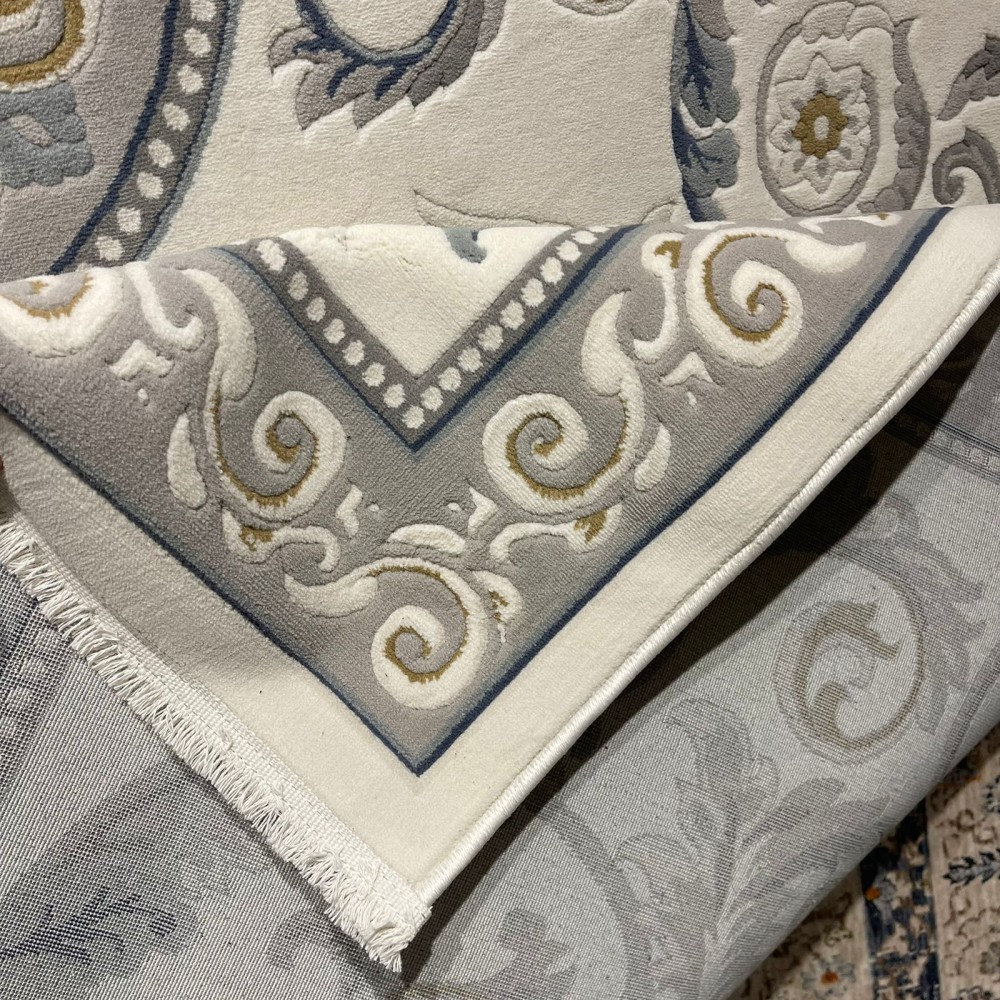 سجاد تركي نقش فرنسي بارون 41162A كريم سماوي مقاس 150*230