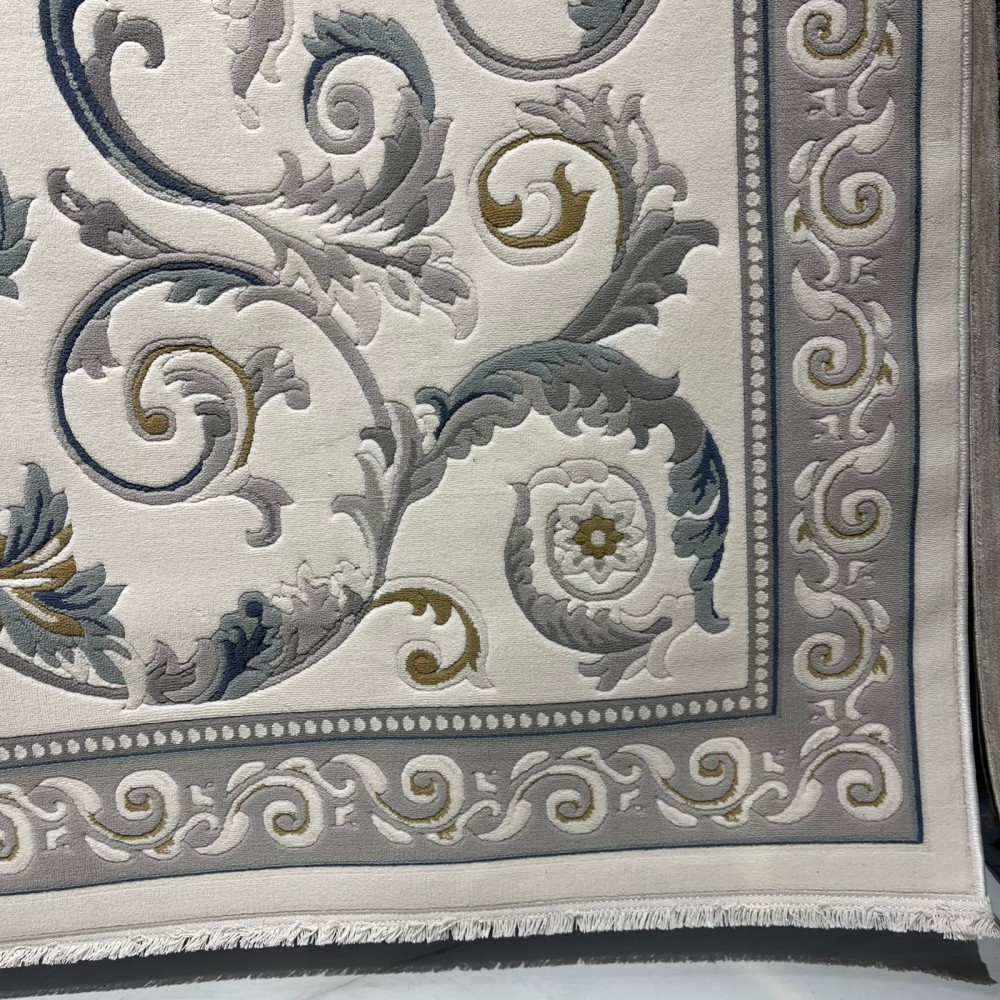 سجاد تركي نقش فرنسي بارون 41162A كريم سماوي مقاس 150*230