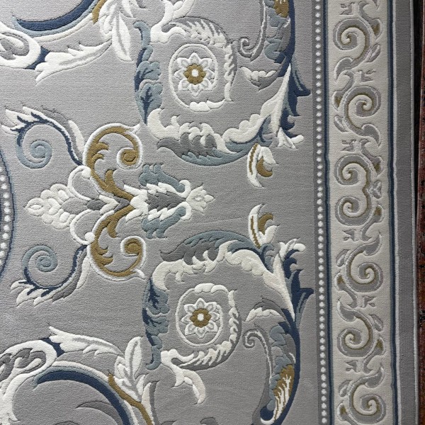 Turkish rugs baron 41162A gray blue size 100*200