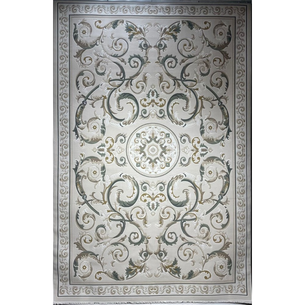 سجاد تركي نقش فرنسي بارون 41162A بيج فاتح اخضرمقاس 100*300