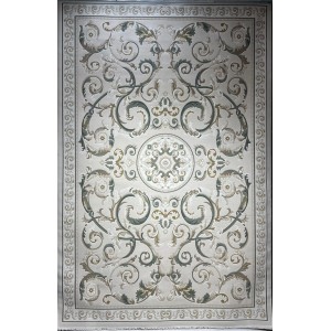 سجاد تركي نقش فرنسي بارون 41162A بيج فاتح اخضرمقاس 100*300