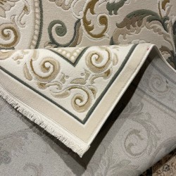 سجاد تركي نقش فرنسي بارون 41162A بيج فاتح اخضرمقاس 100*300