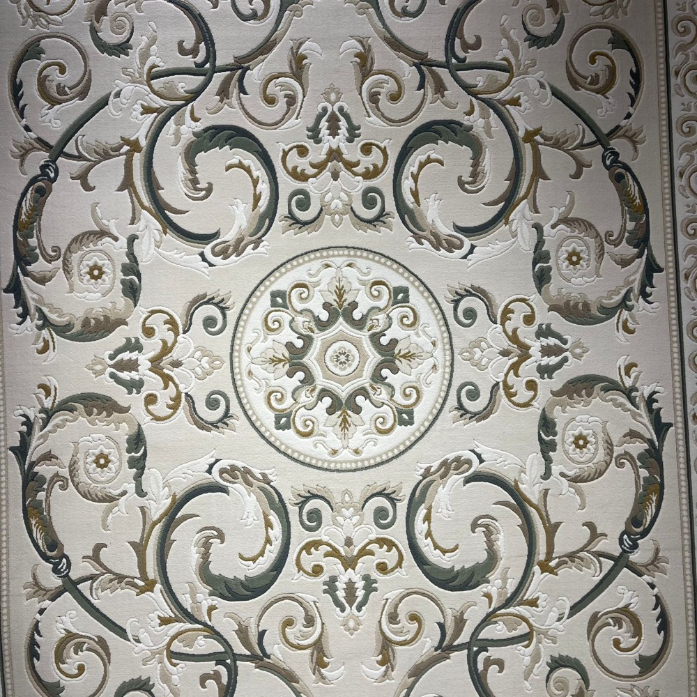 سجاد تركي نقش فرنسي بارون 41162A بيج فاتح اخضرمقاس 100*300