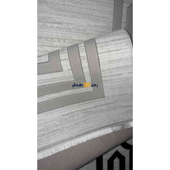 Turkish rug with a modern frame orkid beige size 80*150