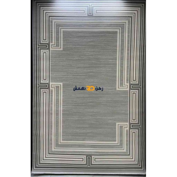 Turkish rug with a modern frame orkid gray size 200*300