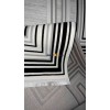 Turkish rug with a modern frame orkid black size 250*350