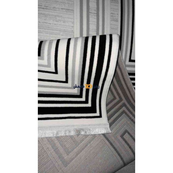 سجاد تركي الاطار برواز مودرن اوركيد اسود مقاس 150*220