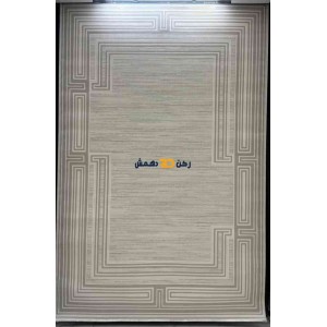 Turkish rug with a modern frame orkid beige size 100*300