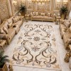 سجاد تركي فاخر بوسان موديل HU08A تصميم كوري كريم بيج غامق مقاس 200*300 سم