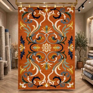 سجاد تركي فاخر بوسان HU08A تصميم كوري تيرا كريم مقاس 150*220 سم