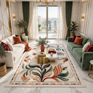 CASABLANCA Turkish Rug Korean 43632A CREAM red - 250x350 cm Majlis Carpet