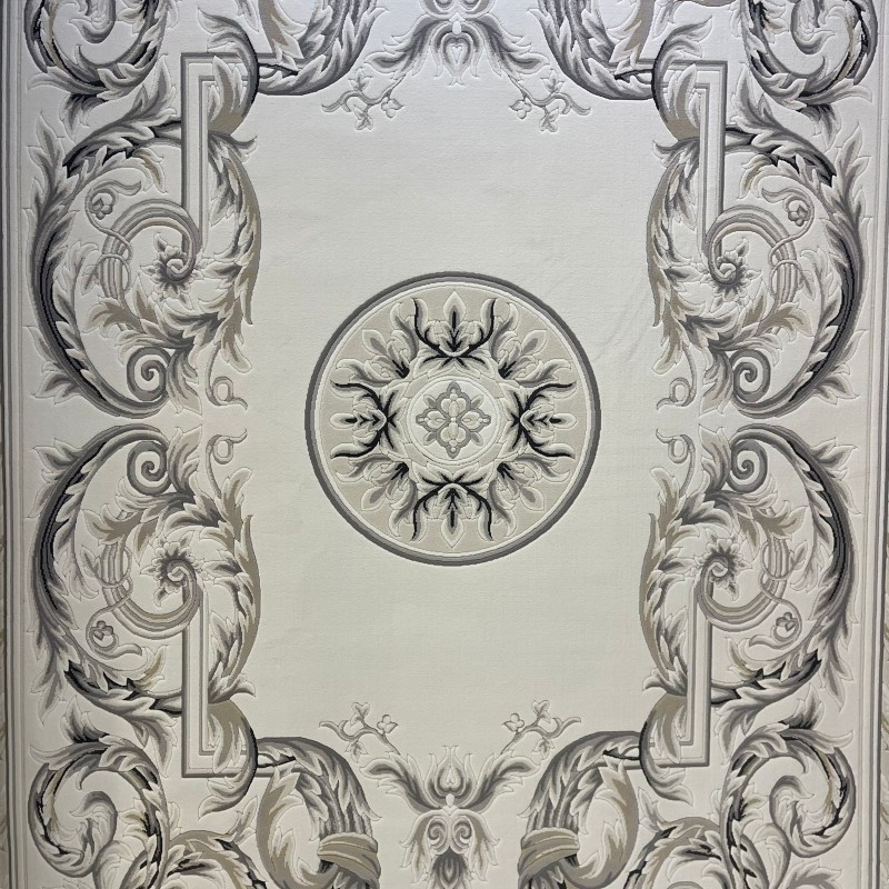 سجاد القصور تركي كراون نقش فرنسي تركي 41170A كريم اسود مقاس 100*200