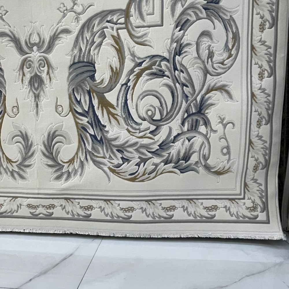 سجاد القصور تركي كراون نقش فرنسي تركي 41170A كريم سماوي مقاس 100*200 سجاد القصور تركي كراون نقش فرنسي تركي 41170A كريم سماوي مقاس 100*200