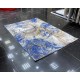 Bulgarian Diamond Silk Carpet H341A Blue and Gray