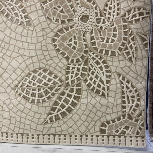 Turkish rugs Modern floward N0691A beige size 80*150