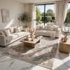 Turkish rugs Modern floward N0691A blue size 150*220