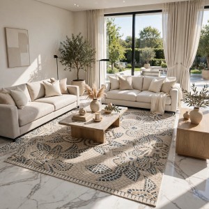 Turkish rugs Modern floward N0691A blue size 150*220