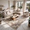 Turkish rugs Modern floward N0691A green size 100*200