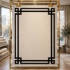 سجاد تركي اطار برواز فريم F494A كريم اسود مقاس 100*300