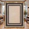 سجاد تركي اطار برواز فريم F498A كريم اسود مقاس 80*150